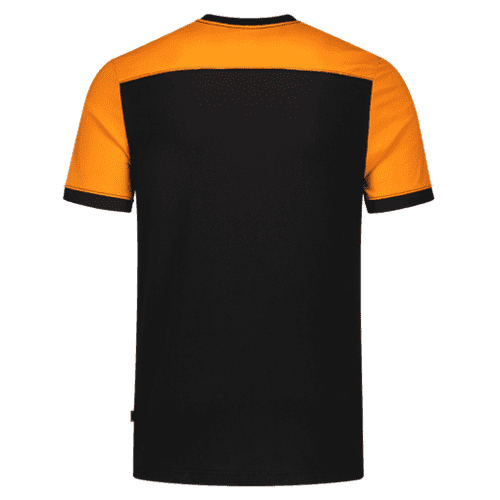 Tricorp T-shirt Bicolor Contrasting Seams - black/orange detail 2