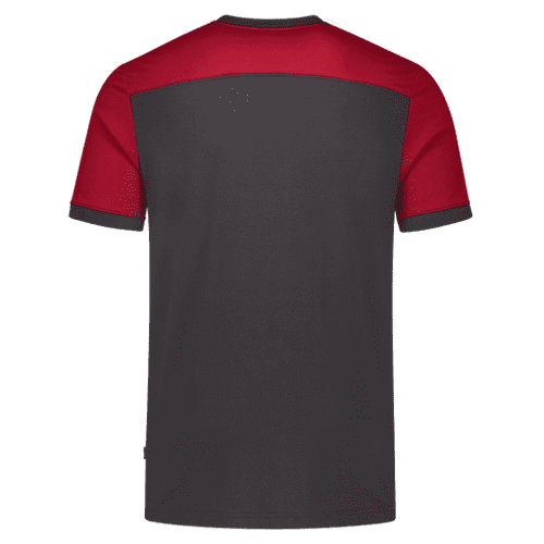 Tricorp T-shirt Bicolor Contrasting Seams - dark grey/red detail 2
