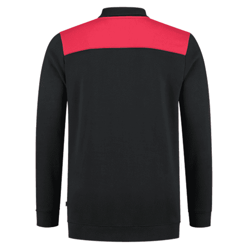 Tricorp polo sweater Bicolor seams - black/red detail 2