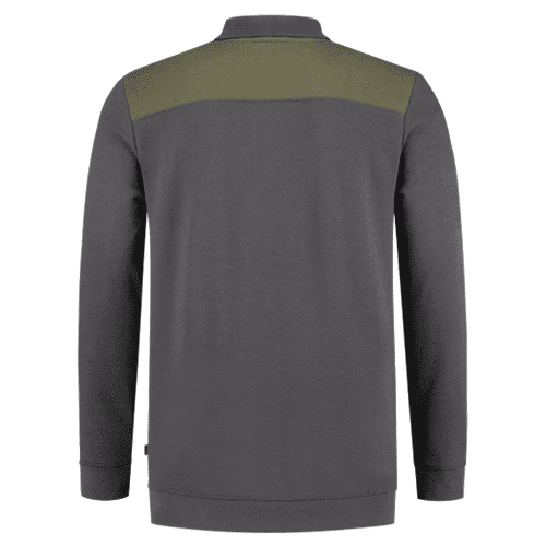 Tricorp polo sweater Bicolor seams - dark grey/army detail 2