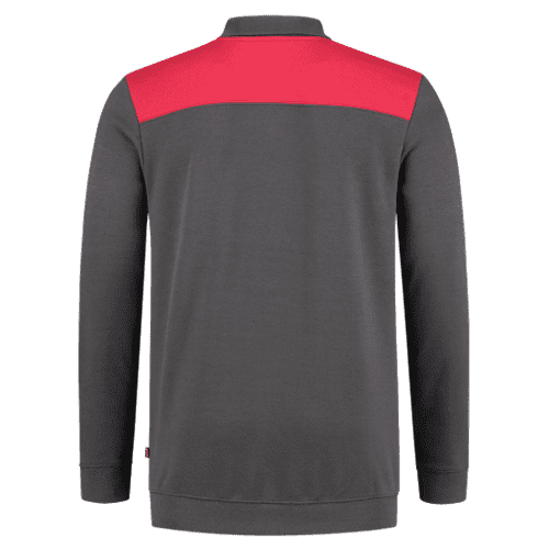 Tricorp polosweater Bicolor naden - dark grey/red detail 2