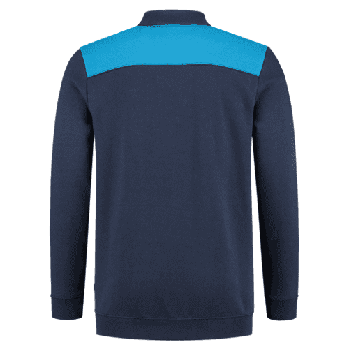 Tricorp polo sweater Bicolor seams - ink/turquoise detail 2