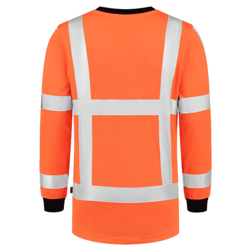 Tricorp T-shirt RWS Birdseye lange mouw - fluor orange detail 2