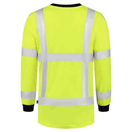 Tricorp T-shirt RWS Birdseye lange mouw - fluor yellow detail 2