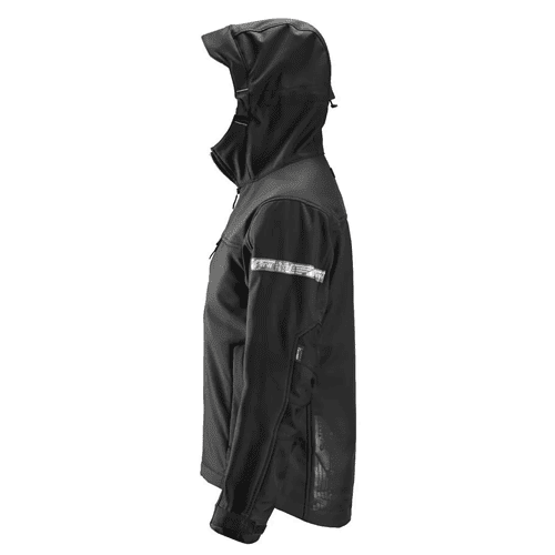 Snickers AllroundWork Soft Shell jacket with hood 1229 - black/black detail 3