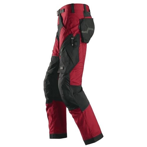 Snickers FlexiWork work trousers+ 6903 - chili red/black detail 3