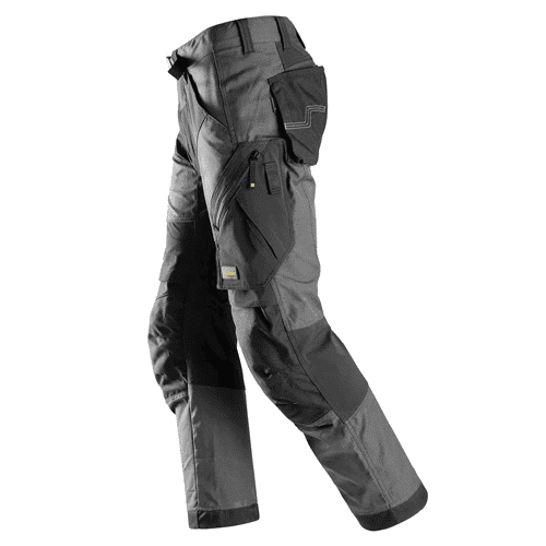 Snickers work trousers+ FlexiWork 6903 - steel grey/black detail 3