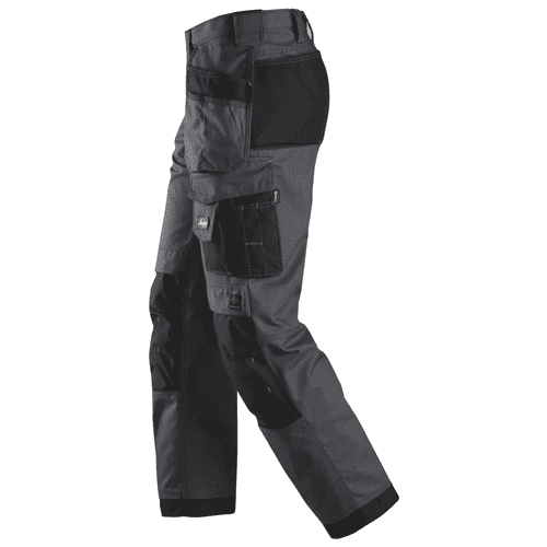 Snickers work trousers Canvas+ 3214 - steel grey/black detail 3