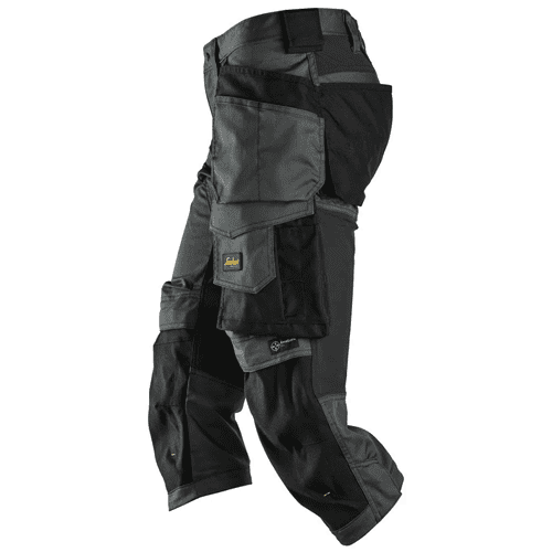 Snickers pirate trousers AllroundWork stretch 6142 - steel grey/black detail 3