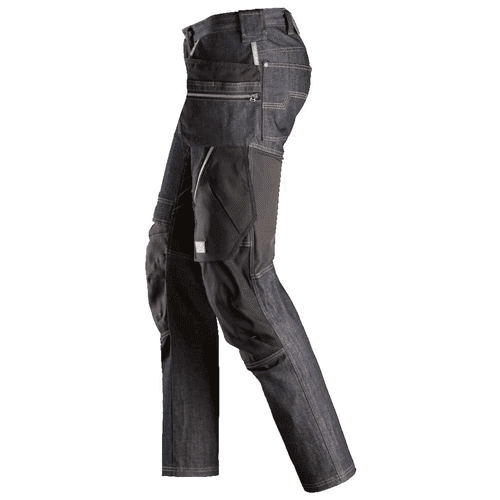 Snickers work trousers+ FlexiWork denim 6955 - denim/black detail 3