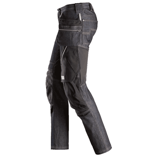 Snickers FlexiWork denim work trousers+ 6955, denim/black, size 56