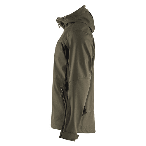 Blåkläder softshell jacket with hood 4753 - green/black detail 3