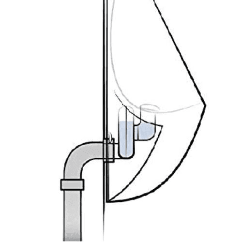 Urinoir sifon in hoogte verstelbaar 65 - 130mm, afvoer horizontaal detail 3