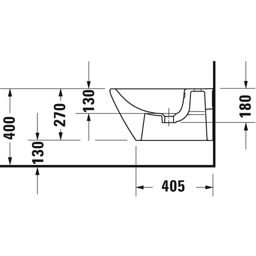 Duravit D-Neo wall-mounted bidet 229515 detail 3