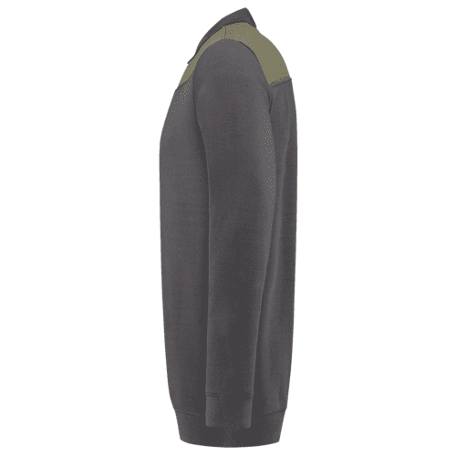 Tricorp polo sweater Bicolor seams - dark grey/army detail 3