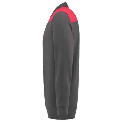 Tricorp polosweater Bicolor naden - dark grey/red detail 3