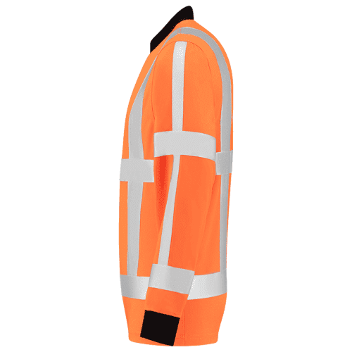 Tricorp poloshirt RWS Birdseye lange mouw - fluor orange detail 3