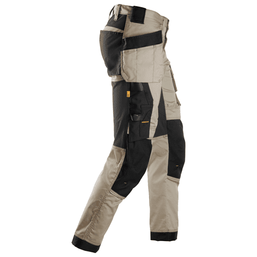Snickers work trousers AllroundWork stretch 6241 - khaki/black detail 4