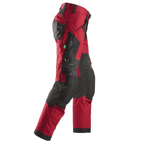 Snickers FlexiWork work trousers+ 6903 - chili red/black detail 4