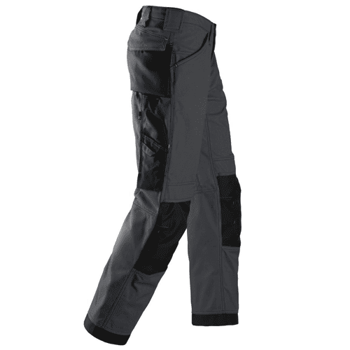 Snickers work trousers Canvas+ 3314 - steel grey/black detail 4
