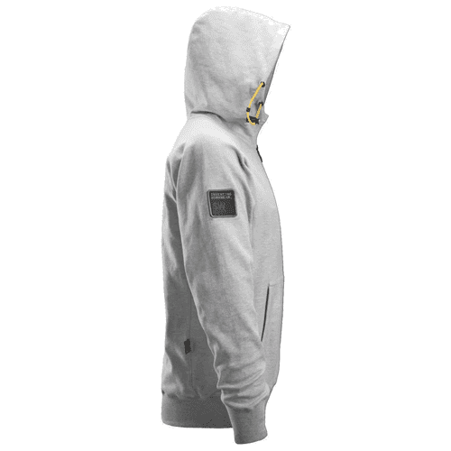 Snickers Logo hoodie met rits grey melange, maat L detail 4