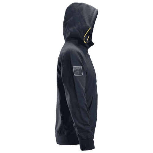 Snickers Logo hoodie met rits navy, maat XL detail 4