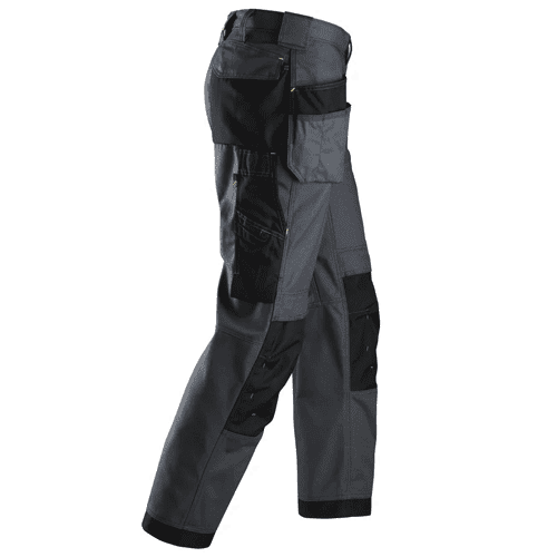 Snickers work trousers Canvas+ 3214 - steel grey/black detail 4