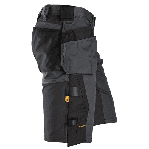 Snickers short work trousers AllroundWork stretch loose fit 6151, steel grey/black detail 4