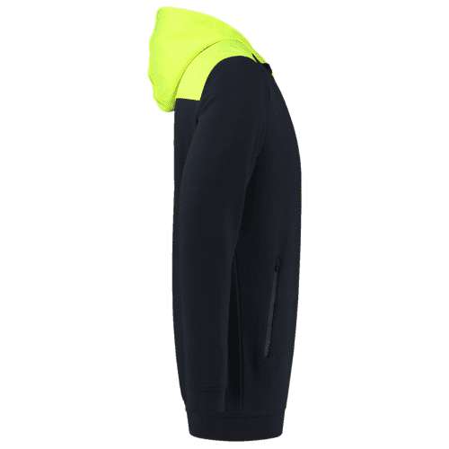 Tricorp sweater High Vis met capuchon - ink-fluor yellow detail 4
