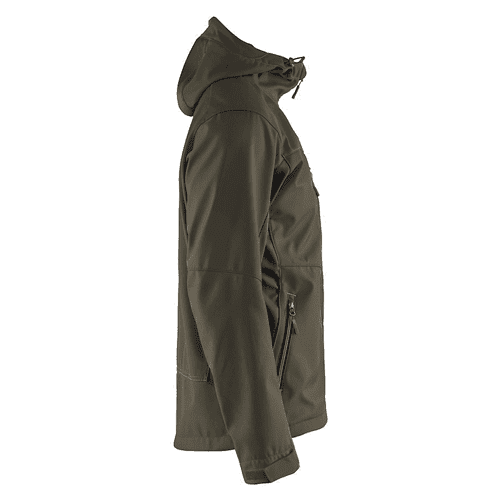 Blåkläder softshell jacket with hood 4753 - green/black detail 4
