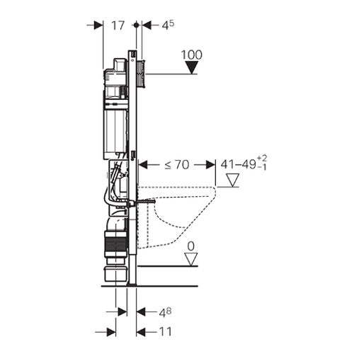 Geberit inbouwreservoir Duofix variabel UP320, 8 cm detail 3