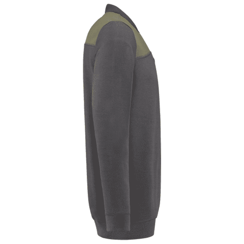 Tricorp polo sweater Bicolor seams - dark grey/army detail 4