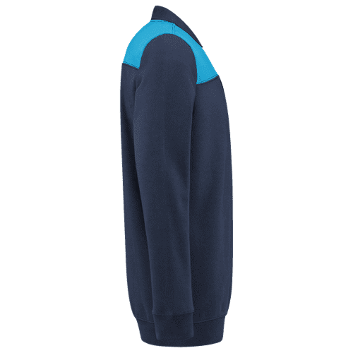 Tricorp polosweater Bicolor naden - ink/turquoise detail 4