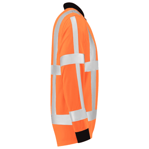 Tricorp poloshirt RWS Birdseye lange mouw - fluor orange detail 4